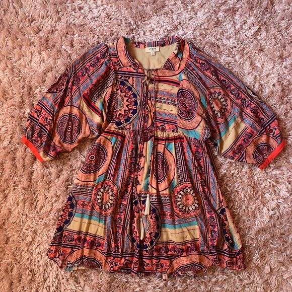 Umgee Boho Lace-Up Tunic Size Small - Picture 5 of 5